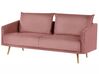 3-Sitzer Sofa Samtstoff rosa mit goldenen Beinen MAURA_789452