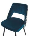  Sada 2 sametových jídelních židlí modrá ANSLEY_774202