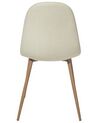 Conjunto de 2 sillas de comedor de poliéster beige claro/madera clara BRUCE_682278