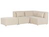 Canapé d'angle côté gauche modulable 3 places en velours côtelé beige avec ottoman LEMVIG_875079