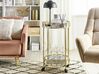 Round Metal Drinks Trolley Gold with Marble Effect SHAFTER_791105