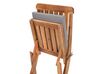 Set of 2 Acacia Garden Folding Chairs Dark Wood CENTO_691097
