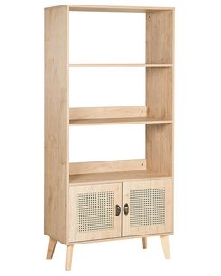 Kirjahylly 3 hyllyä kaappi vaalea puu PARTON