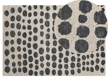 Alfombra de lana beige claro/negro 140 x 200 cm HAVRAN