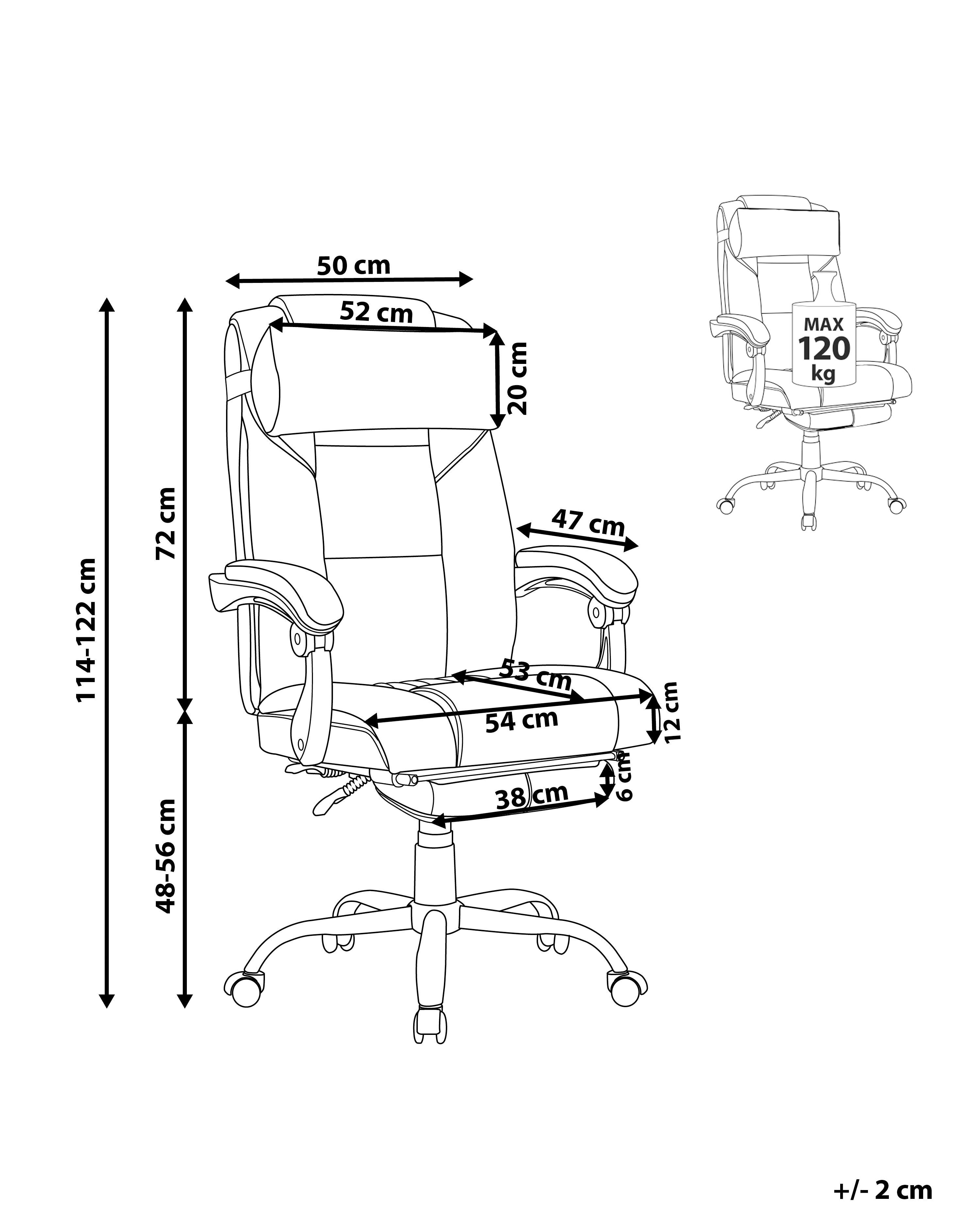 Reclining Faux Leather Executive Chair Dark Brown LUXURY Beliani.co.uk