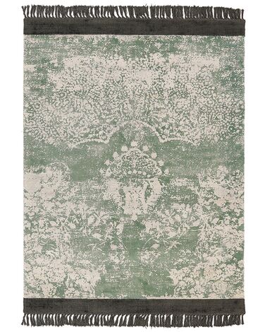 Viskózový koberec 160 x 230 cm zelená/béžová/čierna AKARSU