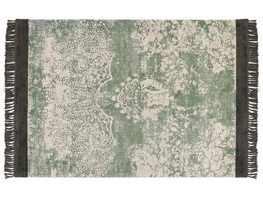 Teppich Viskose grün / beige 160 x 230 cm cm orientalisches Muster Kurzflor AKARSU