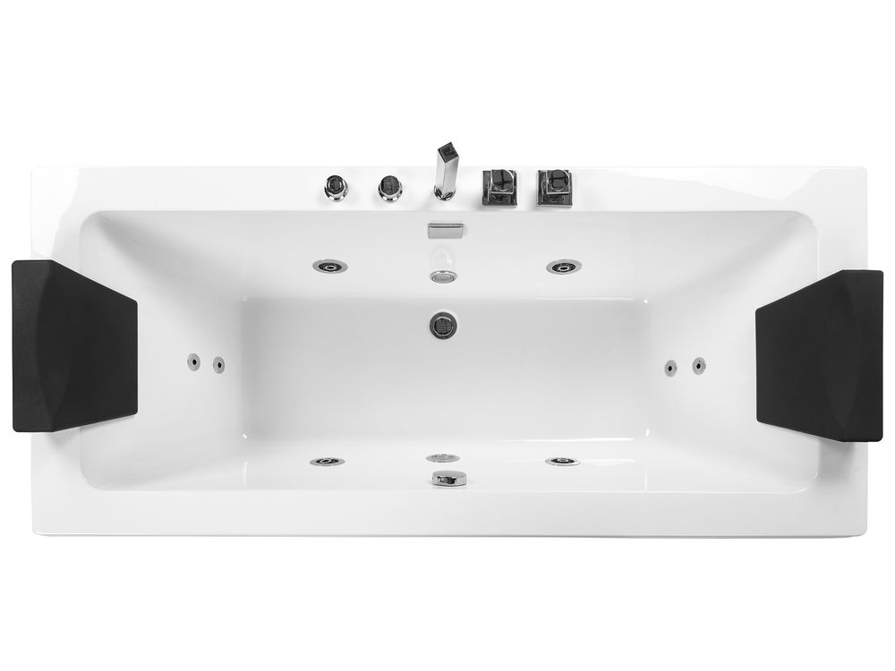 Whirlpool Bath with LED 1700 x 750 mm White GALLEY Beliani.co.uk