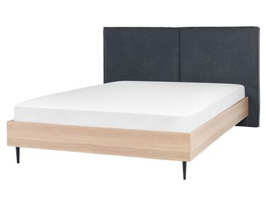 Bed stof donkergrijs 160 x 200 cm IZERNORE