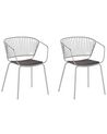 Set of 2 Metal Dining Chairs Silver RIGBY_775536
