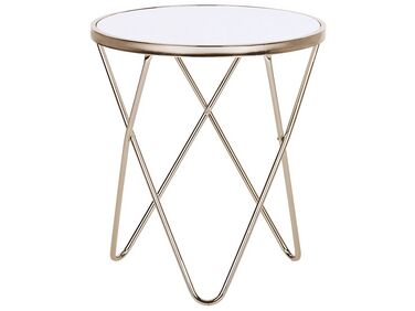 Side Table White with Gold MERIDIAN II