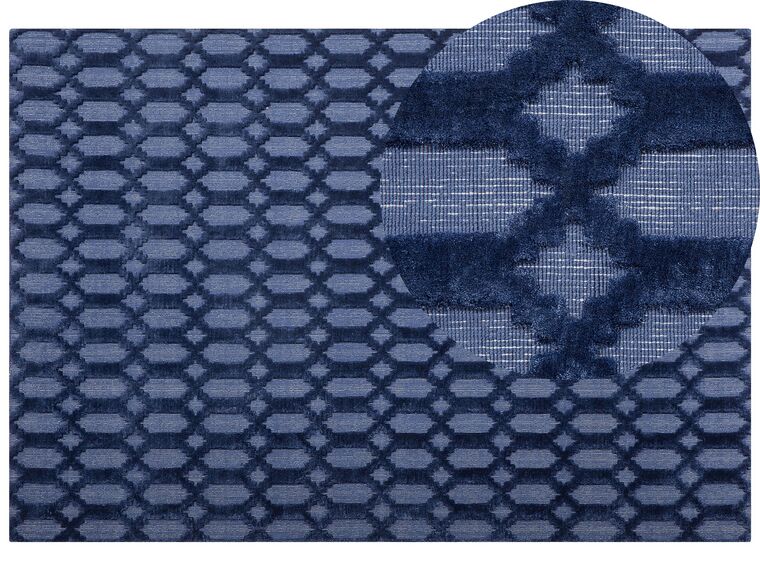 Teppich marineblau 160 x 230 cm Kurzflor CIZRE_750434