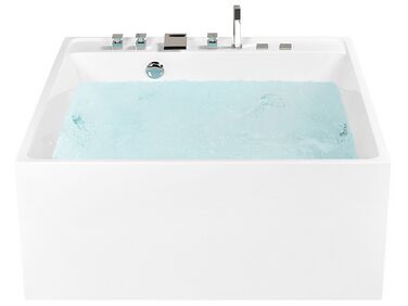  Whirlpool Badewanne freistehend weiß quadratisch 130 x 130 cm TAHUA