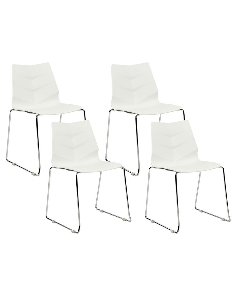 Sæt med 4 spisebordsstole hvid HARTLEY_873438