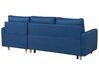 Canapé angle à gauche convertible 4 places en tissu bleu marine FLAKK_745780