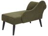 Left Hand Fabric Chaise Lounge Olive Green BIARRITZ_898048