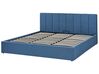 Čalúnená posteľ s úložným priestorom 180 x 200 cm modrá DREUX_861124