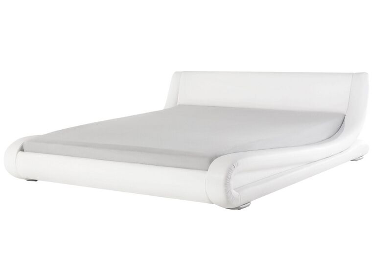 Kožená posteľ biela 180 x 200 cm AVIGNON_808053