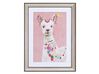 Llama Framed Wall Art 30 x 40 cm Pink BALALA_784377