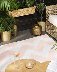 Ulkomatto vaaleanpunainen/valkoinen 160 x 230 cm KONARLI