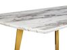 Table à manger extensible effet marbre / blanc et doré 160/200 x 90 cm MOSBY_793888