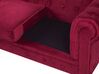 3 Seater Velvet Fabric Sofa Red CHESTERFIELD_778756