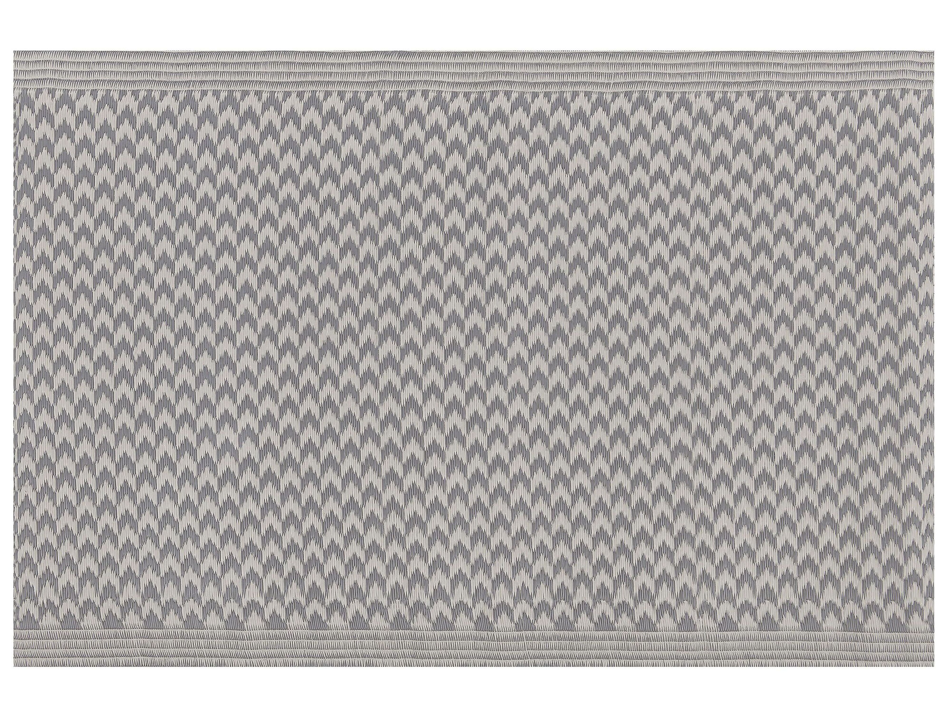 x Kurzflor ZickZack-Muster grau 90 cm MANGO Outdoor Teppich 60