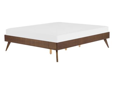 Bed hout donkerbruin 140 x 200 cm BERRIC 