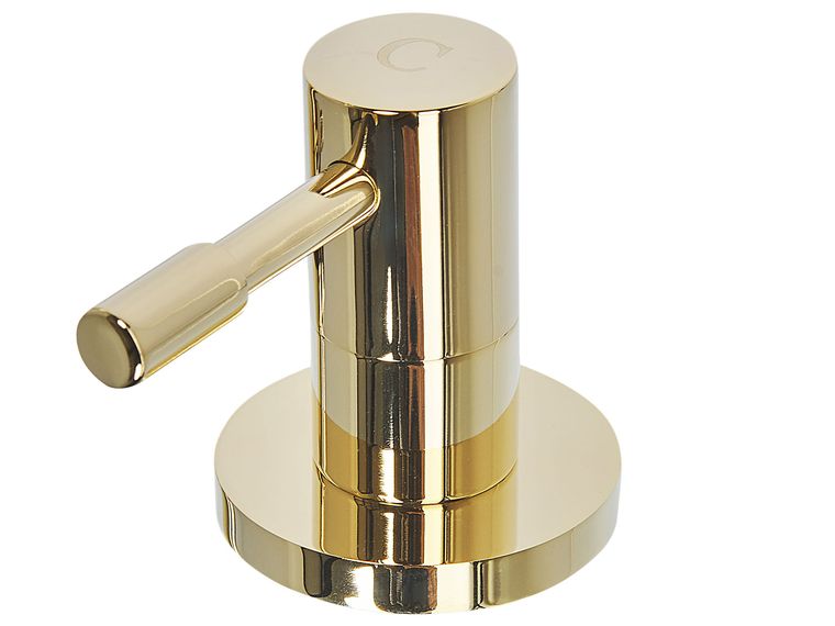 WOWOW Gold Badarmatur 3-Loch – Messing, Mit Pop-Up Ablauf, 8 Zoll Breit, 2 Griffe, Wassersparend & 360° Schwenkbar
