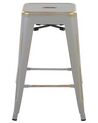 Set of 2 Steel Stools 60 cm Silver with Gold CABRILLO_763297