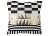 Set of 2 Cotton Cushions Geometric Pattern 45 x 45 Black and White DALIA_769638