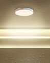 Lampa sufitowa LED metalowa biała z jasnym drewnem PATTANI_824741