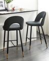 Set of 2 Velvet Bar Chairs Black FALTON_795823