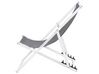 Folding Deck Chair Grey with White LOCRI_745452