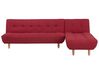 Left Hand Modular Fabric Corner Sofa Bed Red ALSTEN_806980