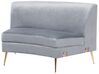 4 Seater Curved Velvet Sofa Light Grey MOSS_851305