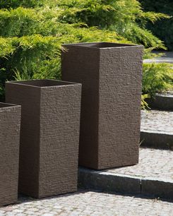 Kukkaruukku kiviseos ruskea 40 x 40 x 81 cm GAZA Kukkaruukku kiviseos ruskea 40 x 40 x 81 cm GAZA