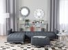 Right Hand Fabric Corner Sofa with Ottoman Dark Grey ABERDEEN _717789