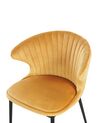 Conjunto de 2 sillas de comedor de terciopelo amarillo mostaza/negro AUGUSTA_767634