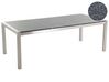 Mesa de comedor de metal/granito gris oscuro/plateado 220 x 100 cm GROSSETO_368329