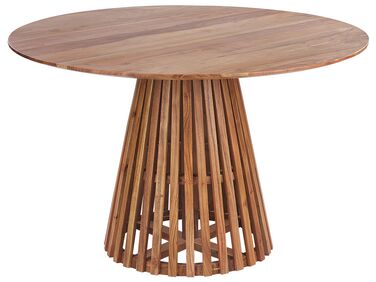 Round Acacia Wood Dining Table ⌀ 120 cm Dark MESILLA