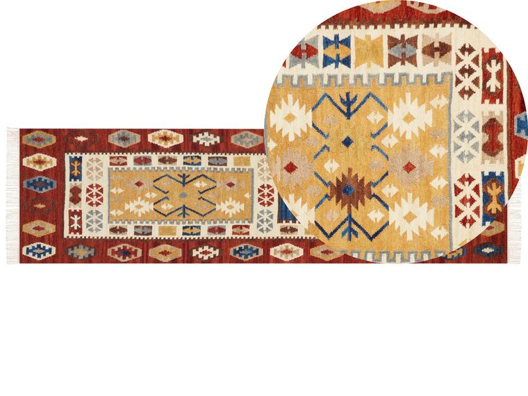 Vlnený kelímový koberec 80 x 300 cm viacfarebný VOSKEHAT_858471