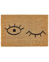 Fußmatte Augenmotiv Kokosfaser naturfarben / schwarz 40 x 60 cm TAPULAO_905618