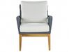 4 Seater Acacia Wood Garden Sofa Set White and Blue MERANO II_818385