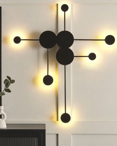 6-lys LED-vegglampe svart MARIATO
