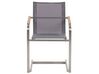 6-sitsig trädgårdsmatgrupp med grå glasskiva och grå stolar COSOLETO_881803