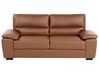 Conjunto de sofás com 5 lugares em pele sintética castanha dourada VOGAR_851013