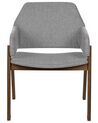 Set of 2 Fabric Dining Chairs Dark Wood and Grey ALBION_837800