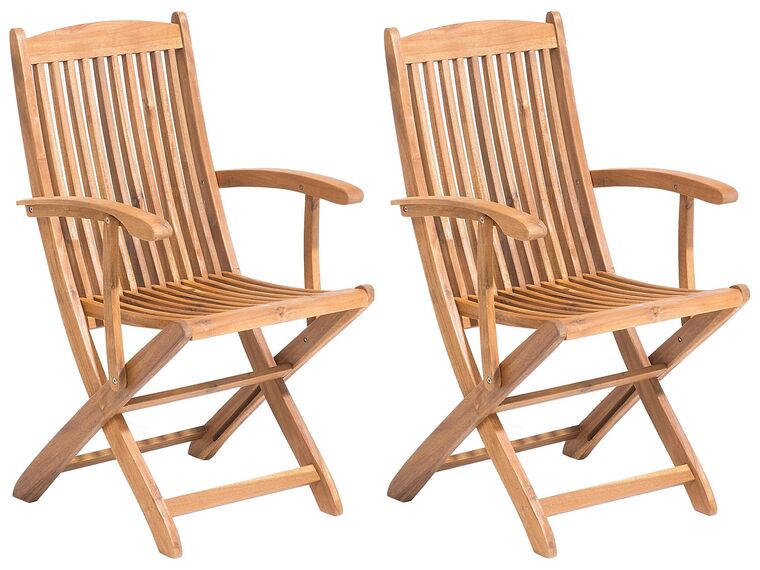 Conjunto de 2 cadeiras de jardim em madeira de acácia MAUI_722054