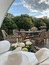 6 Seater Concrete Garden Dining Set with Chairs Beige OLBIA_828099